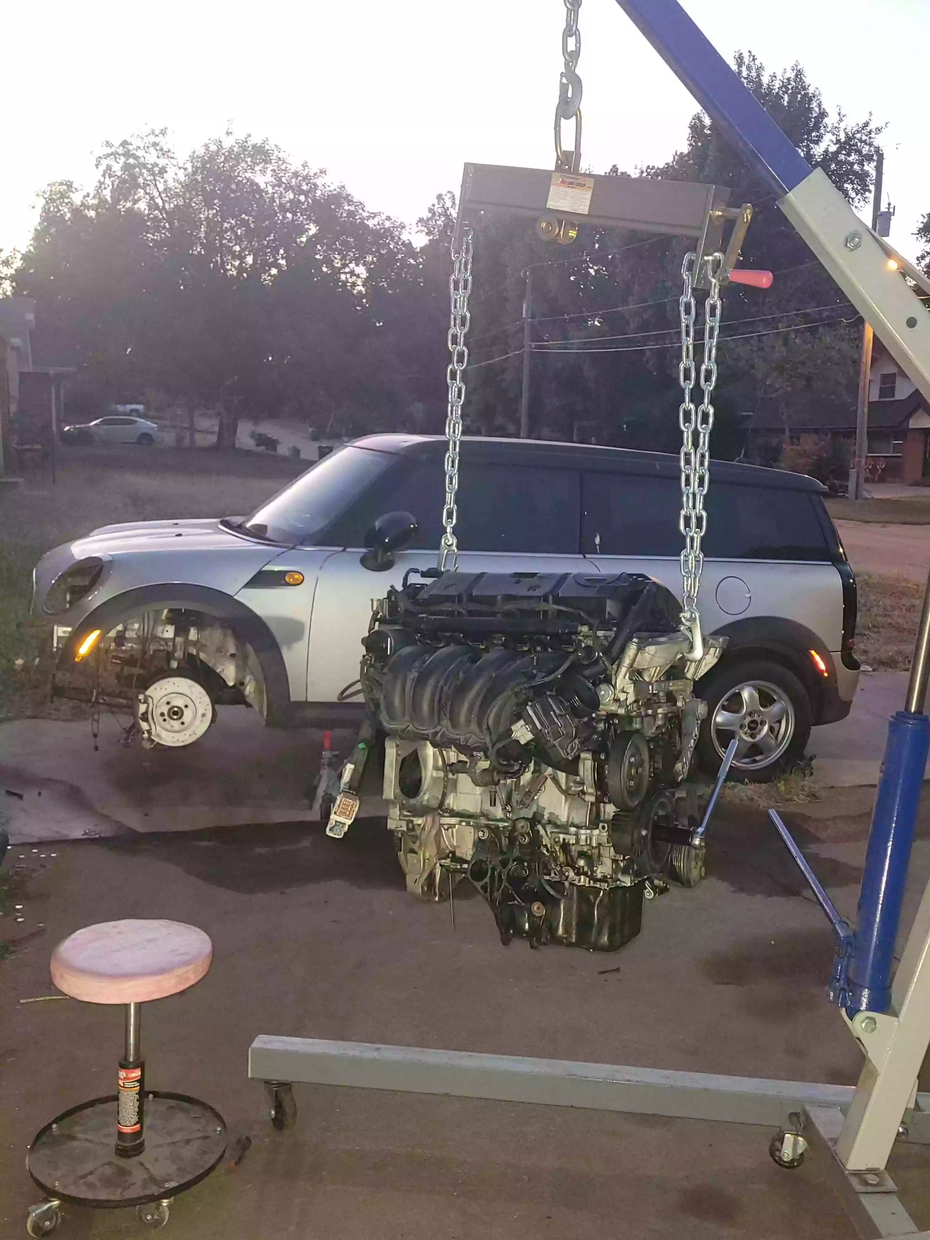 BMW N12 Engine Hoisted